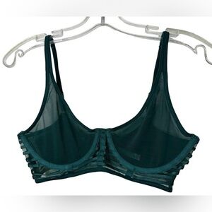 MIYU by Simons Sheer Mesh Bralette Dark Teal Size 32D